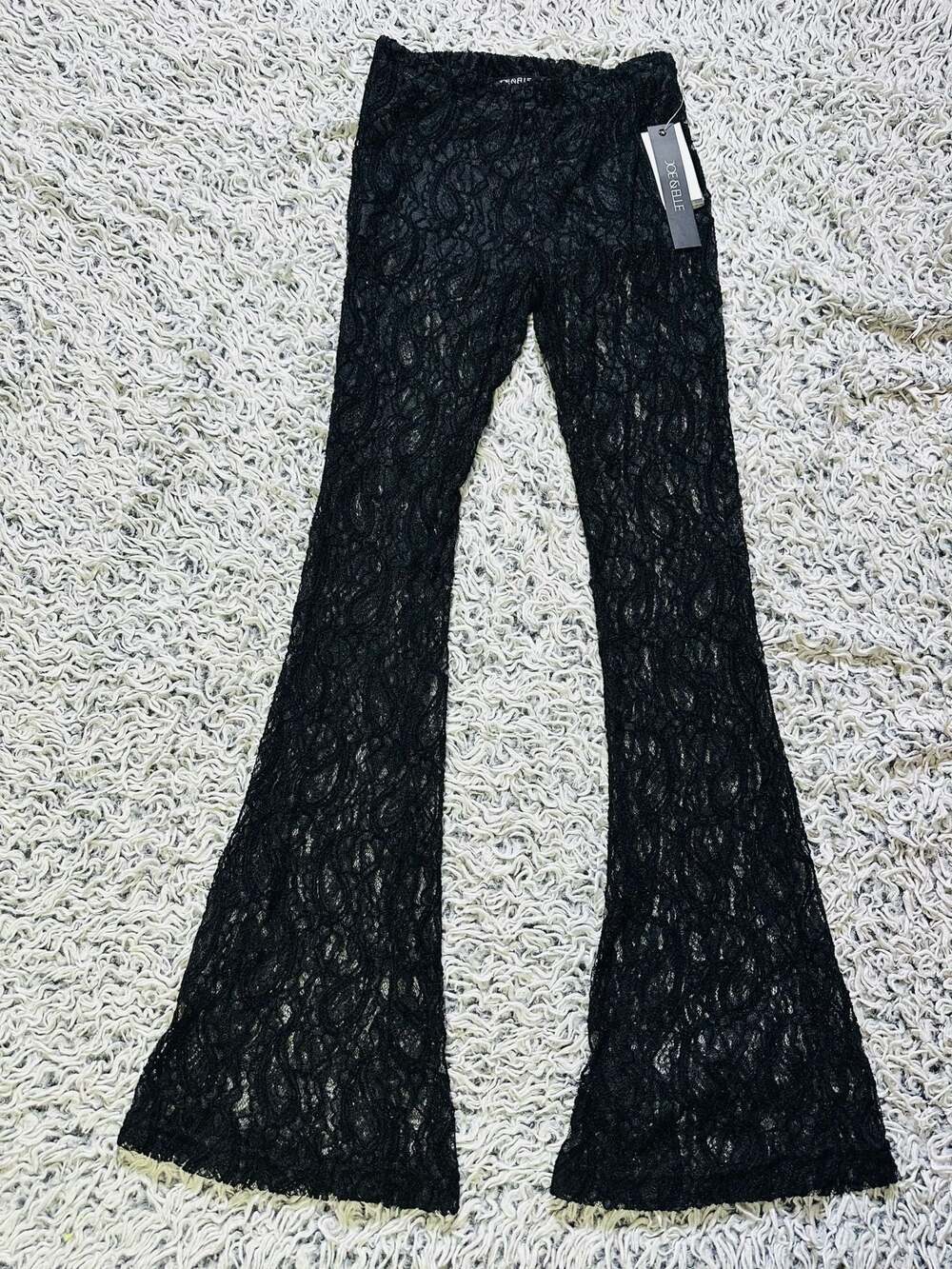 Joe & Elle Black Floral Lace Flare Leggings